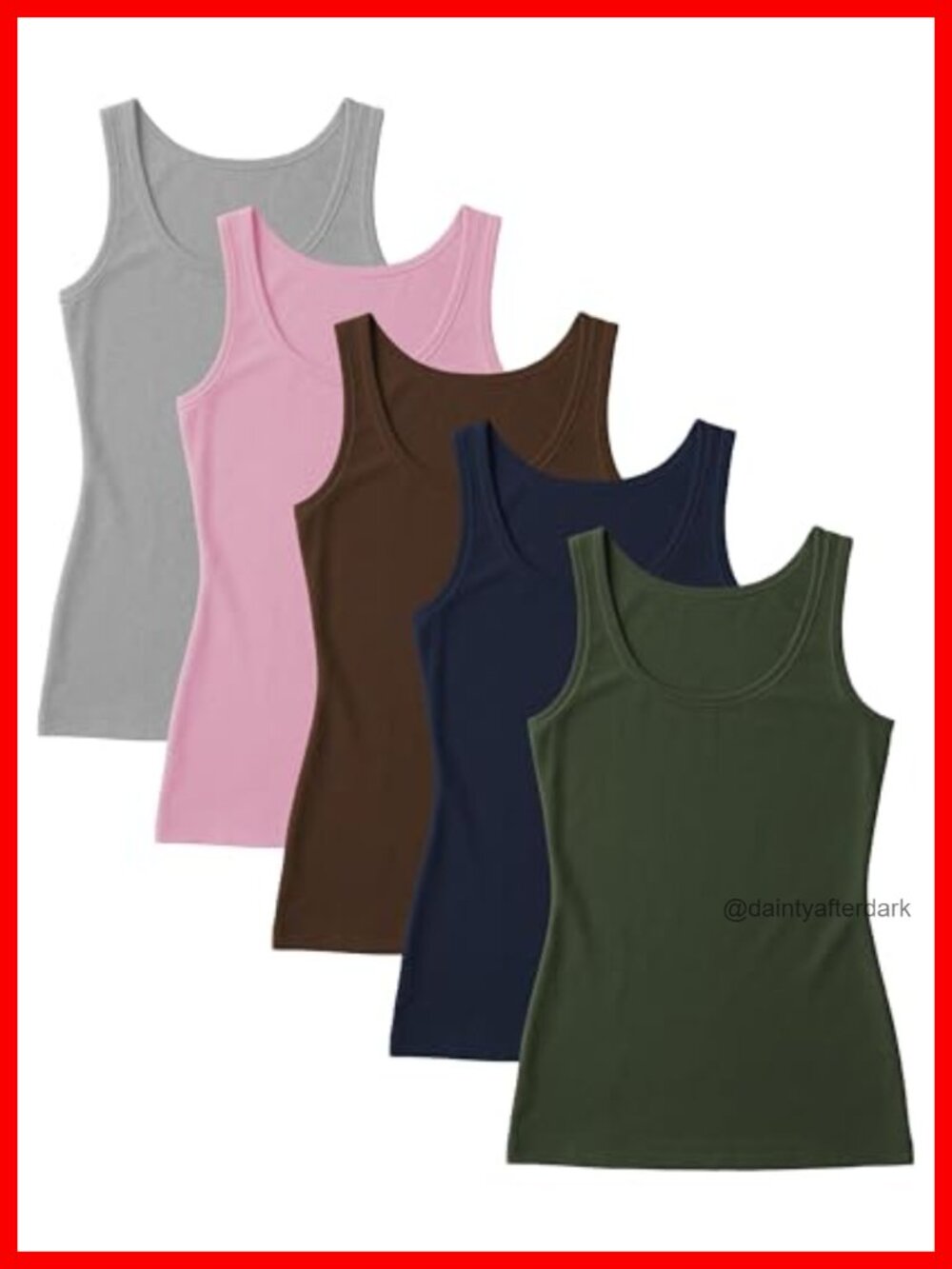 Women's Stretch Tank Tops Multi Pack Cotton Spandex Sleeveless Scoop Neck